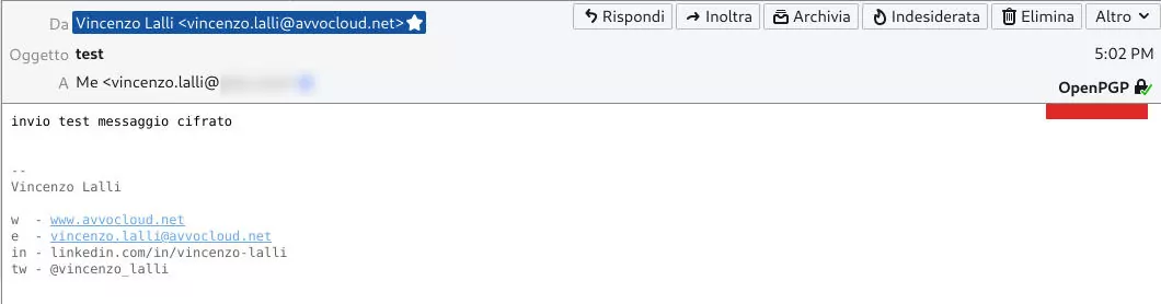 Invio email criptata con OpenPGP