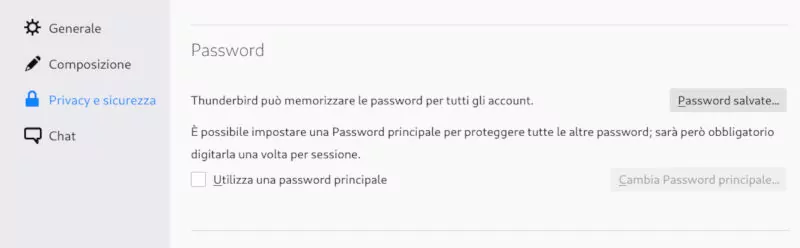 Master password Thunderbird