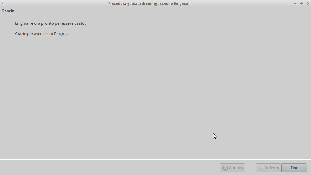 configurazione di Enigmail completata