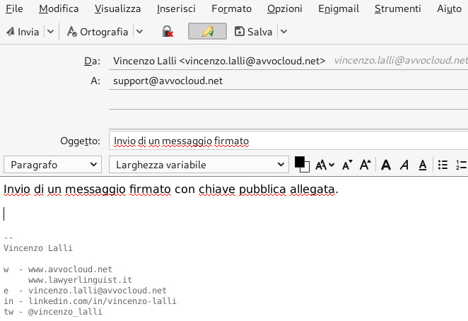 Spunta icona firma email