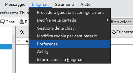 Preferenze Enigmail